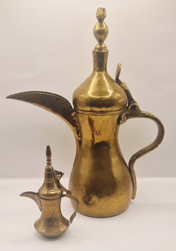 Antique brass dallah arabic - antique, dallah,