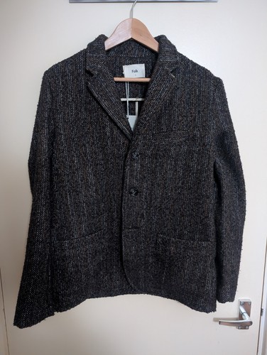 Folk brown herringbone wool - folk,