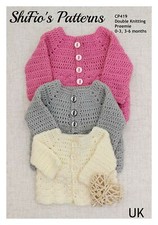 Crochet Pattern for Babies Raglan Cardigan, Baby Cardigan Pattern,3 sizes, CP419