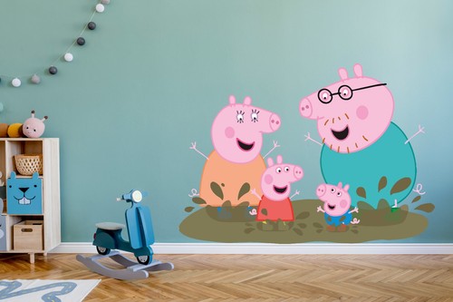 Peppa pig family wall - pig, sticker