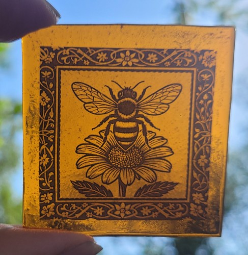 Stained glass bee kiln fired - glass,