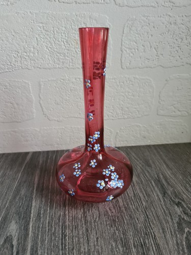 Antique cranberry glass bud - antique,