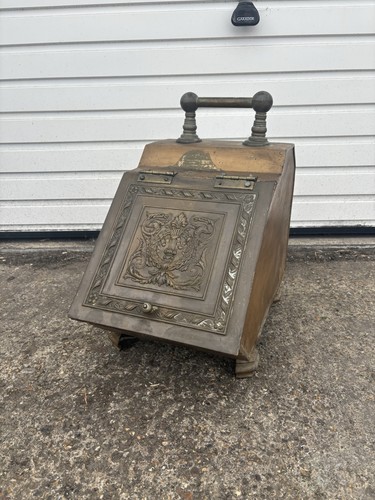 Antique brass coal - brass, scuttle