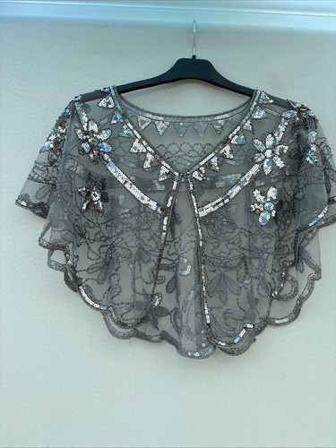 Silver grey evening bolero - evening,