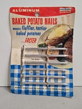 Aluminum Baked Potato Nails Spud Spike Baking Cooking Set of 6 Vintage Nichols