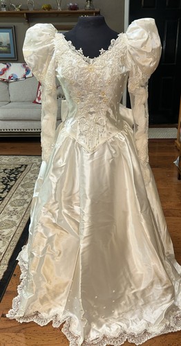 Vtg 80s wedding dress - vtg,