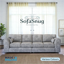 Large 4 Seater Sofa Alaska Fabric Couch Seat Corner Settee Footstool Full Back