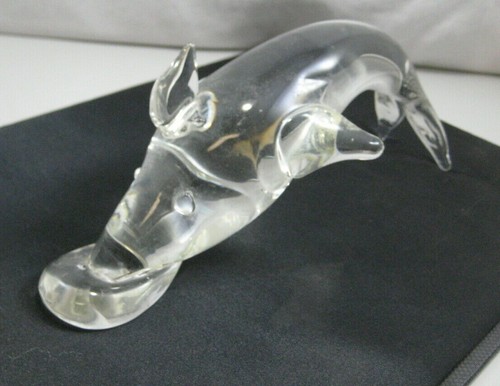 Art glass jumping dolphin fish - glass,