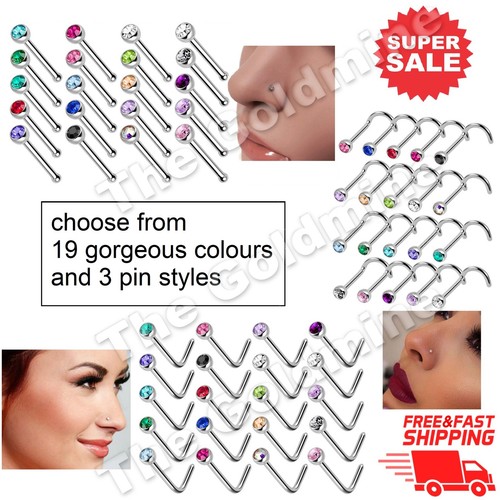 Stainless steel nose studs - stainless,
