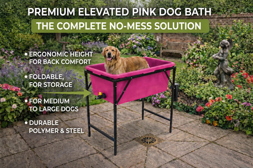 Pink dog bath tub - pink,
