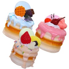  3pcs Fake Cake Fake Fruit Cake Realistic Food Artificial Cake Realistic Dessert