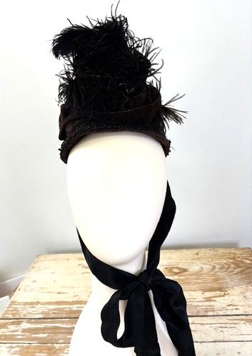 Antique victorian brown velvet - brown,