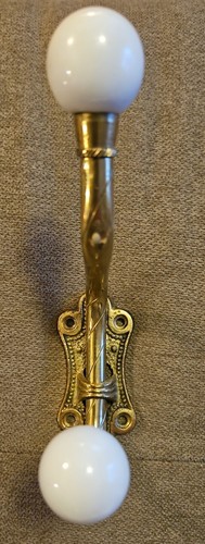 Twisted brass porcelain knob - porcelain,