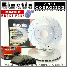 FOR STARLET GLANZA EP91 EP82 DRILLED GROOVED REAR BRAKE DISCS ABS RING & PADS
