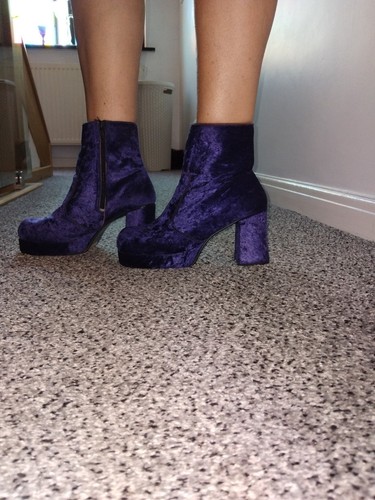Purple velvet retro platform