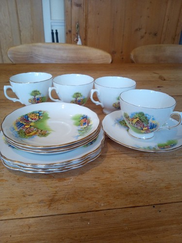 Vintage tea set bone china - vintage, 4