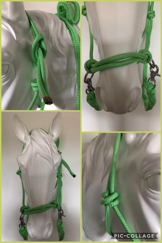 Rope halter with reins bitless - rope,