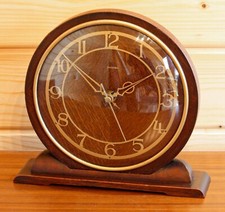 VINTAGE 22cm Ingersoll Mantel Clock Retro Wooden Desk Clock Mid Century Antique