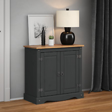 Corona Sideboard Charcoal 2 Door Cupboard Solid Pine Dining Mercers Furniture®