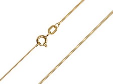 9ct Yellow Gold Necklace Chain Curb Diamond Cut Sparkle 16in–24in Italian Made