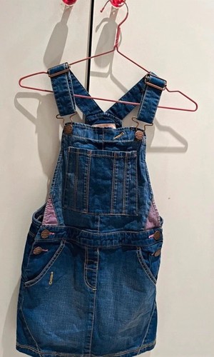 Next girls blue denim dungaree - denim,