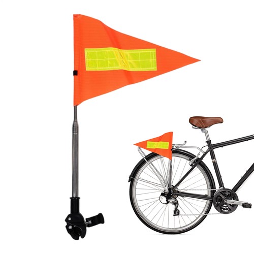 Orange bike safety flag - bike,