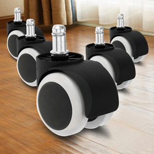 5 Non Marking Castor Wheels Computer Office Pc Chair Caster Wheel Set 50mm 11Mm