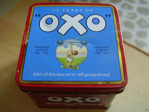 Vintage oxo cube - vintage, tin