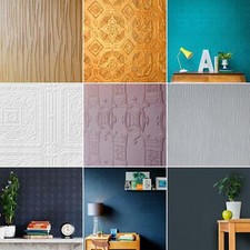 Anaglypta White Textured Embossed Paintable Wall & Ceiling Wallpaper -Full Range