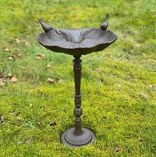 Cast Iron Bird Bath Free Standing Ornamental Garden Wild Feeder Decorative