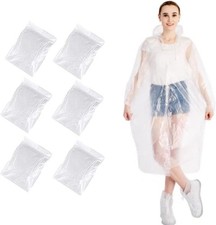 Clear Rain Poncho, 6 Pack