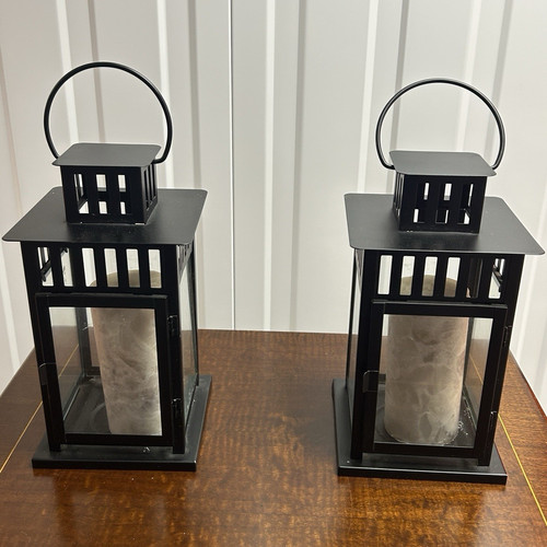 Set black metal glass - of,