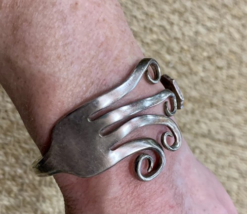 Handcrafted fork cuff bracelet - cuff,
