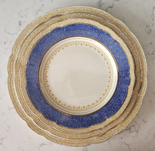 Rare Alfred Meakin Trio – "Royal Marigold" – Antique England Gilded Plates Set