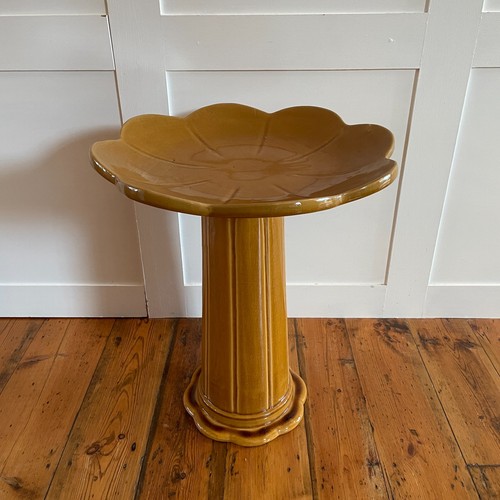 Large ceramic bird bath yellow - bird,