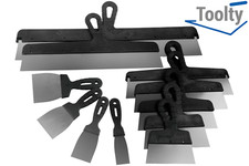 Drywall taping, filling tool, set 11 stainless tools, plastering spatulas