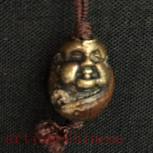 Old chinese bronze carved lad - old,