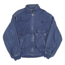 GANT Mens Blue Cotton Denim Jacket L Casual Zip Pocket Lightweight