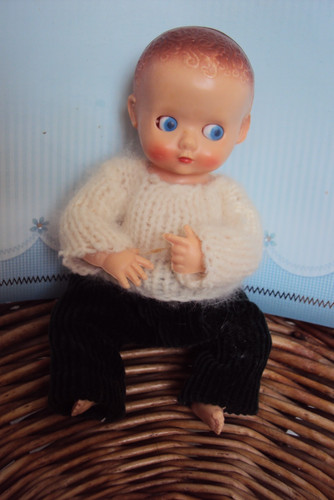 Vintage doll early painted - vintage,