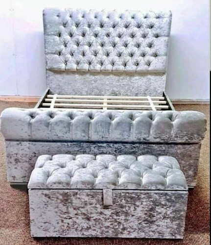 Stylish sleigh upholstered - upholstered, bed