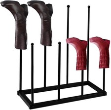 4 Pair Metal Welly Boot Stand Rack Indoor Outdoor Boots Storage Holder Organiser