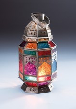 Large Standing Moroccan Style Glass Lantern | Ethical Tea light holder