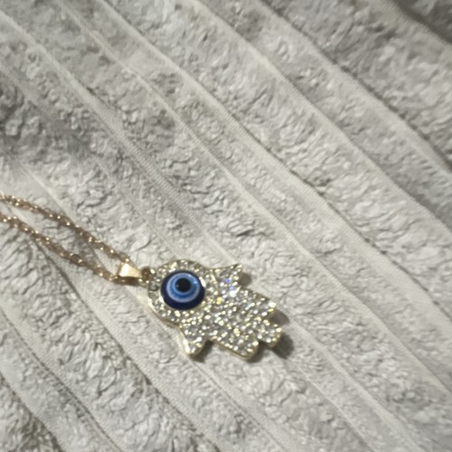 Gold tone hamsa - gold,