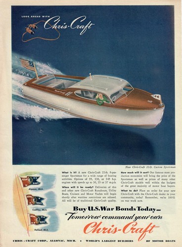 Vintage 1945 chris craft - vintage,