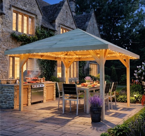 9x9ft pressure treated hipped - treated,
