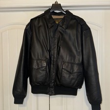 BLACK LEATHER BOMBER JACKET