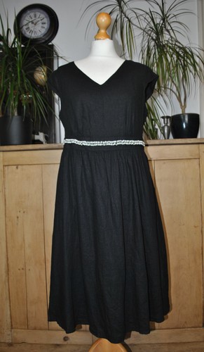 New papaya black linen fit - black,