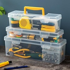 Large Capacity Plastic Hardware Organizer Transparent Portable Tool Storage Box