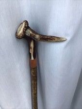 Deer Antler Hiking Stick 49 Inches Long Brand New Hazel Shaft