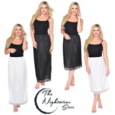 Ladies Lace Short Slip Long Slip Anti Cling Petticoat Black White Underskirt